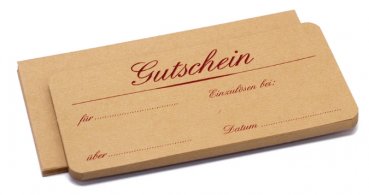 Geschenkgutscheine DIN lang, quer, natur 3.farbig